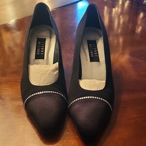 Stuart Weitzman Black Heels with Crystal Accents